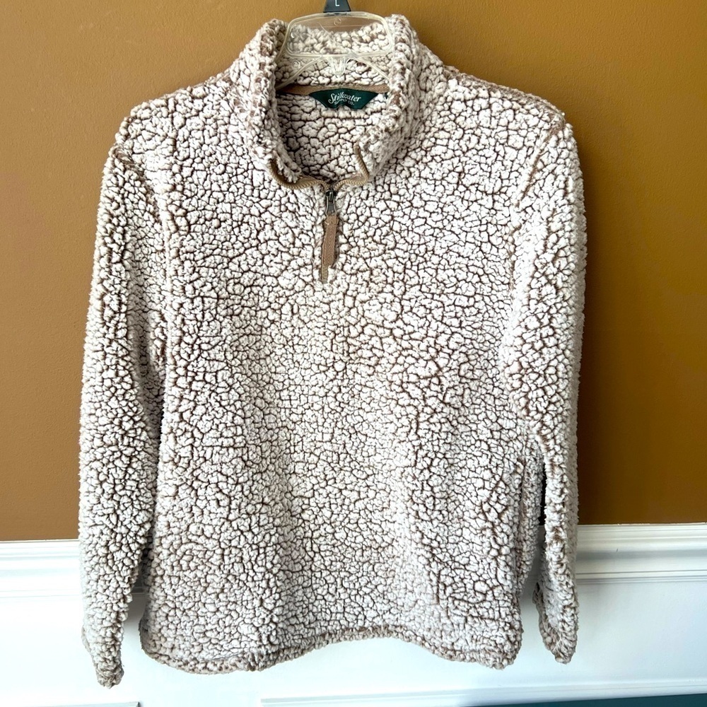Stillwater Girls Sherpa Quarter Zip Sweatshirt Size 10/12 Chunky Oversized